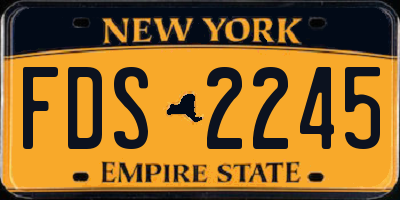 NY license plate FDS2245