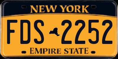 NY license plate FDS2252