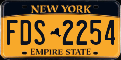 NY license plate FDS2254