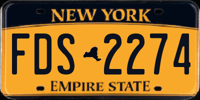 NY license plate FDS2274