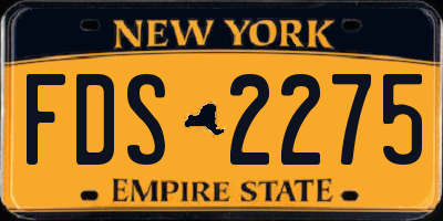 NY license plate FDS2275