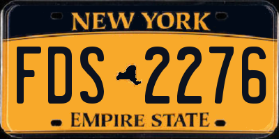 NY license plate FDS2276