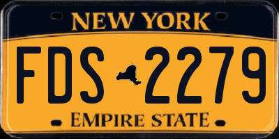 NY license plate FDS2279
