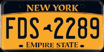 NY license plate FDS2289