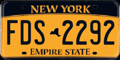 NY license plate FDS2292