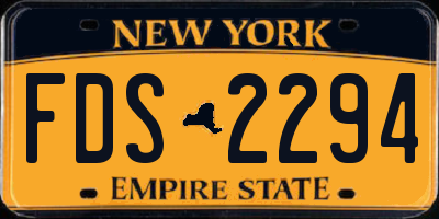NY license plate FDS2294