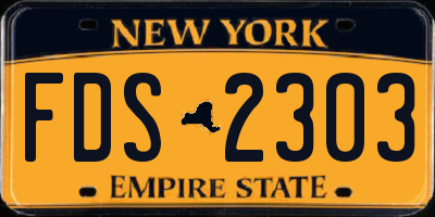 NY license plate FDS2303
