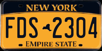 NY license plate FDS2304