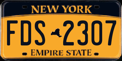 NY license plate FDS2307