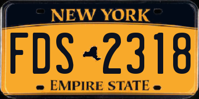 NY license plate FDS2318