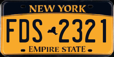 NY license plate FDS2321