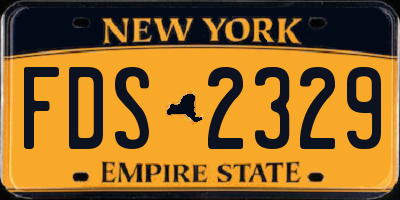 NY license plate FDS2329