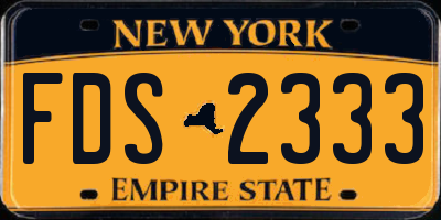 NY license plate FDS2333