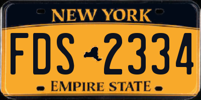 NY license plate FDS2334