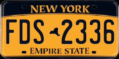 NY license plate FDS2336