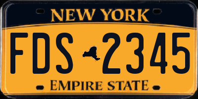 NY license plate FDS2345