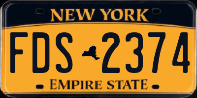 NY license plate FDS2374