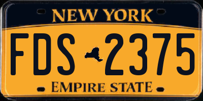NY license plate FDS2375