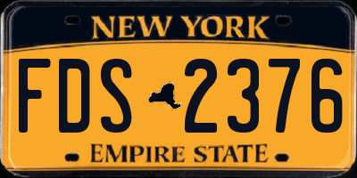 NY license plate FDS2376