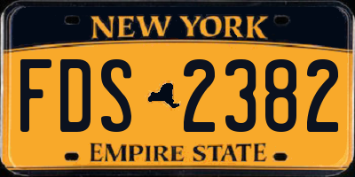 NY license plate FDS2382