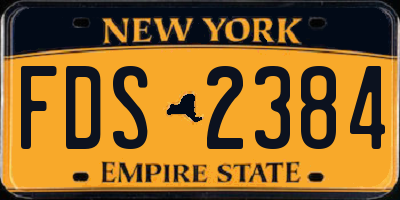 NY license plate FDS2384