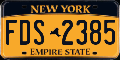 NY license plate FDS2385