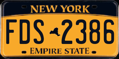 NY license plate FDS2386