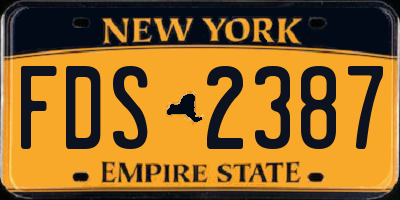NY license plate FDS2387