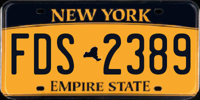 NY license plate FDS2389