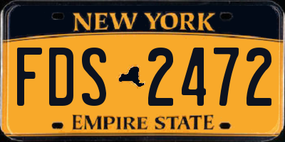 NY license plate FDS2472