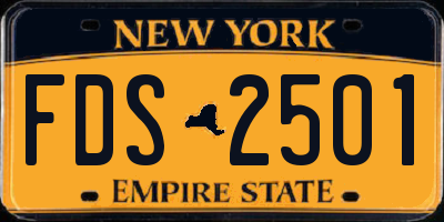 NY license plate FDS2501