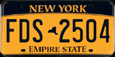 NY license plate FDS2504