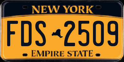 NY license plate FDS2509