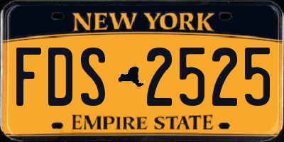 NY license plate FDS2525