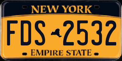 NY license plate FDS2532