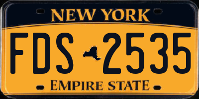 NY license plate FDS2535