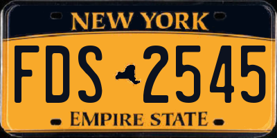 NY license plate FDS2545