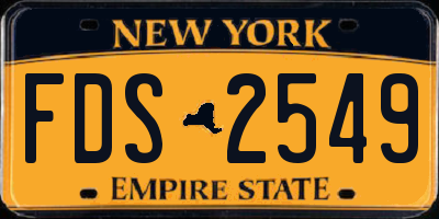NY license plate FDS2549