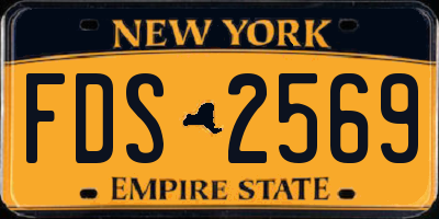 NY license plate FDS2569