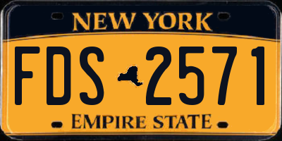 NY license plate FDS2571