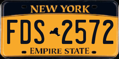 NY license plate FDS2572