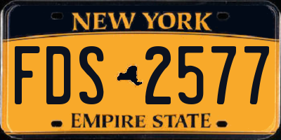 NY license plate FDS2577