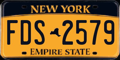 NY license plate FDS2579