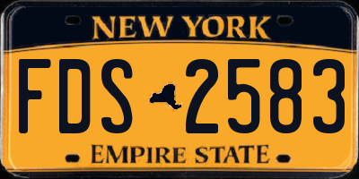 NY license plate FDS2583