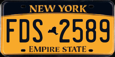 NY license plate FDS2589