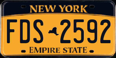 NY license plate FDS2592