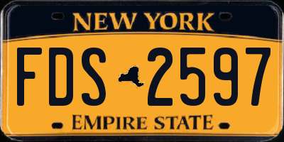 NY license plate FDS2597