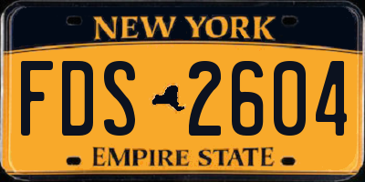 NY license plate FDS2604