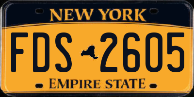 NY license plate FDS2605