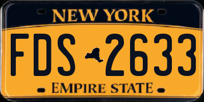 NY license plate FDS2633